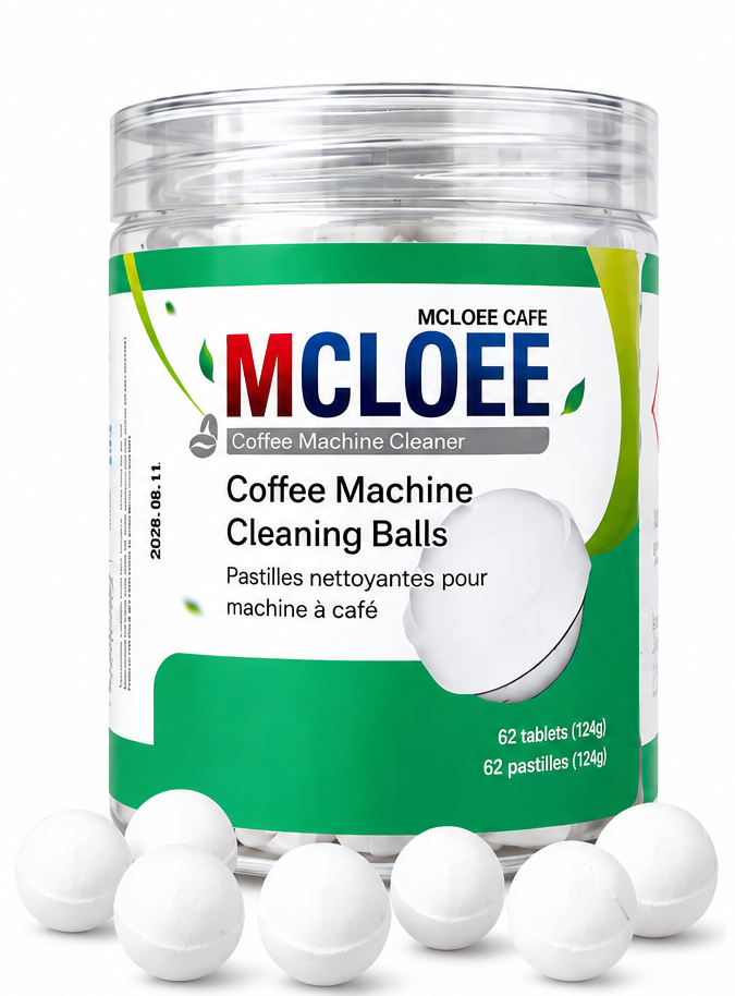 MCLOEE Coffee Machine Cleaning Balls jar with tablets